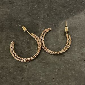 Gold Twisted Hoop Earrings